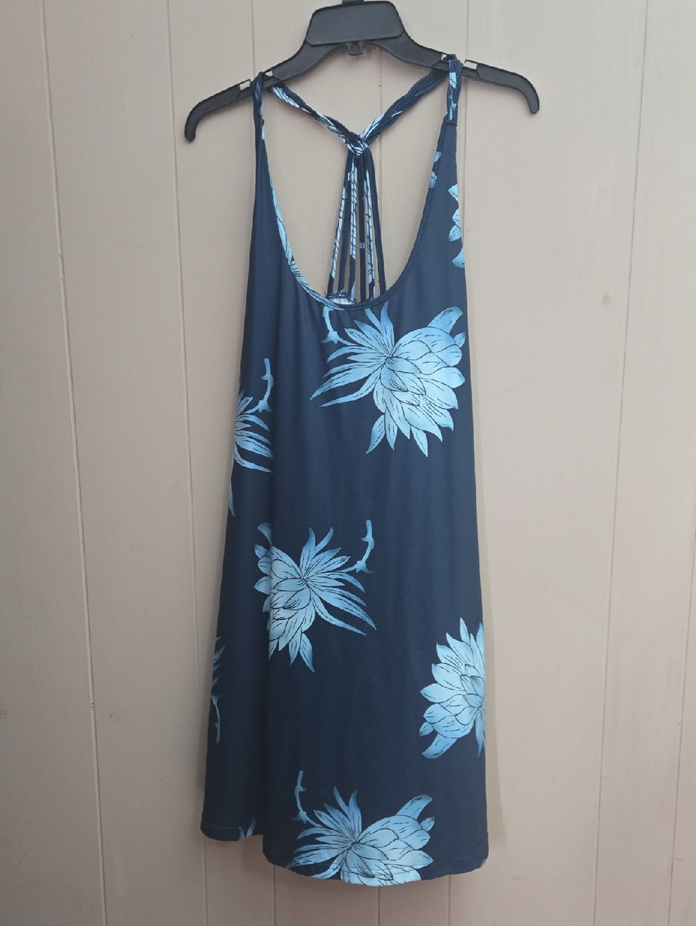Sheilay Navy Floral Tank Dress with Strappy Back 3XL